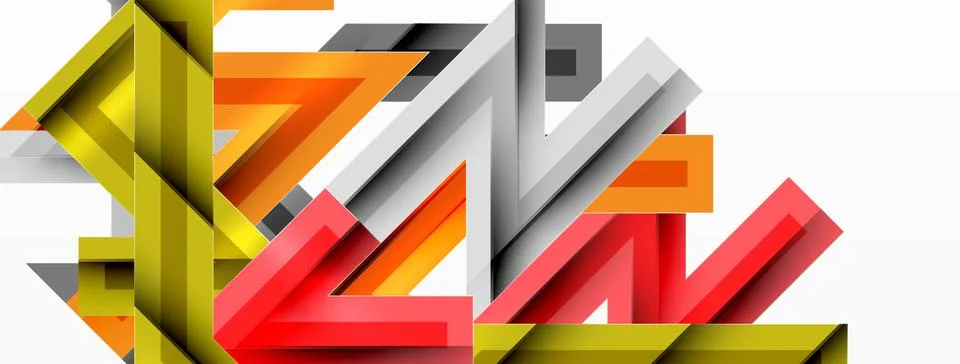 Line zig zag dynamic geometric abstract background. Colorful lines with shadow 스톡 일러스트