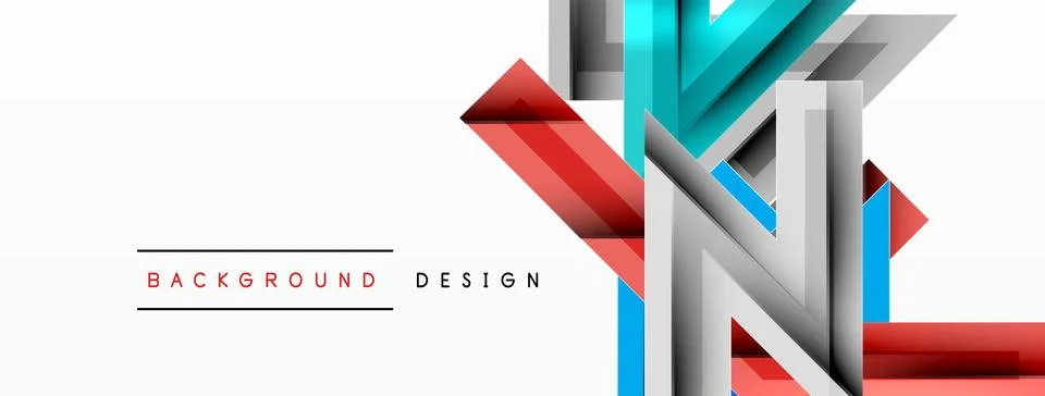 Line zig zag dynamic geometric abstract background. Colorful lines with shadow Stock Illustration