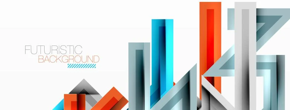 Line zig zag dynamic geometric abstract background. Colorful lines with shadow Stock Illustration