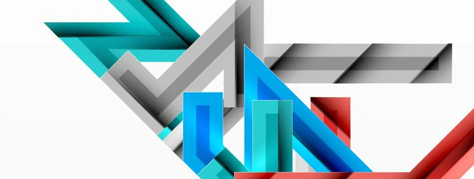 Line zig zag dynamic geometric abstract background. Colorful lines with shadow 스톡 일러스트