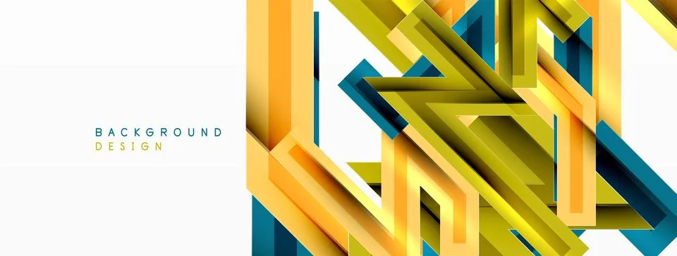 Line zig zag dynamic geometric abstract background. Colorful lines with shadow Stock Illustration