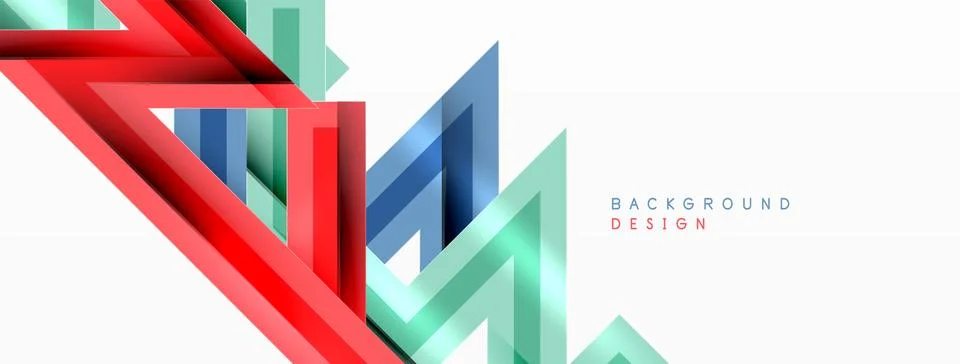 Line zig zag dynamic geometric abstract background. Colorful lines with shadow Stock Illustration