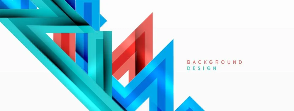 Line zig zag dynamic geometric abstract background. Colorful lines with shadow Stock Illustration