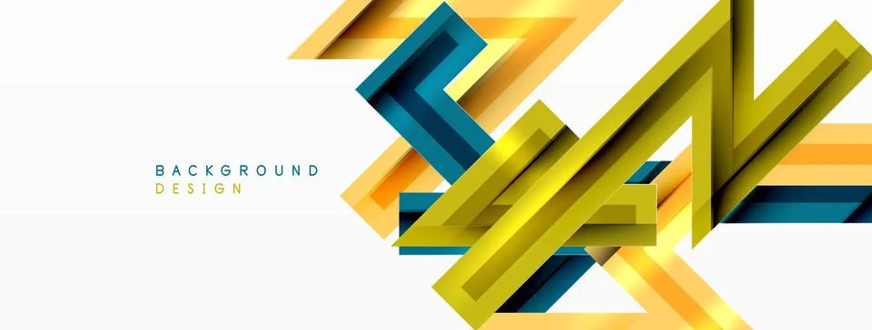 Line zig zag dynamic geometric abstract background. Colorful lines with shadow 스톡 일러스트