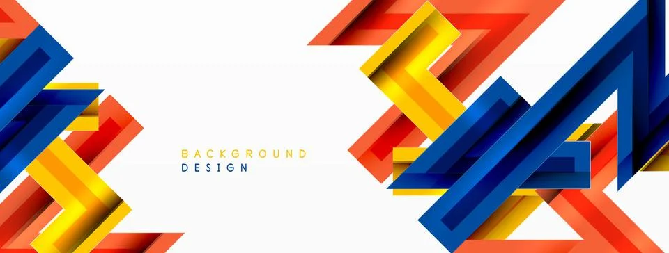 Line zig zag dynamic geometric abstract background. Colorful lines with shadow Stock Illustration