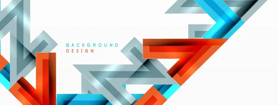 Line zig zag dynamic geometric abstract background. Colorful lines with shadow Stock Illustration