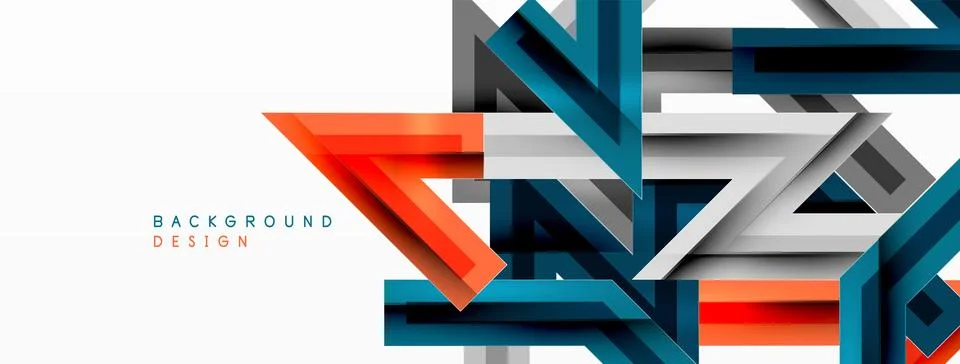 Line zig zag dynamic geometric abstract background. Colorful lines with shadow Illustrazione stock