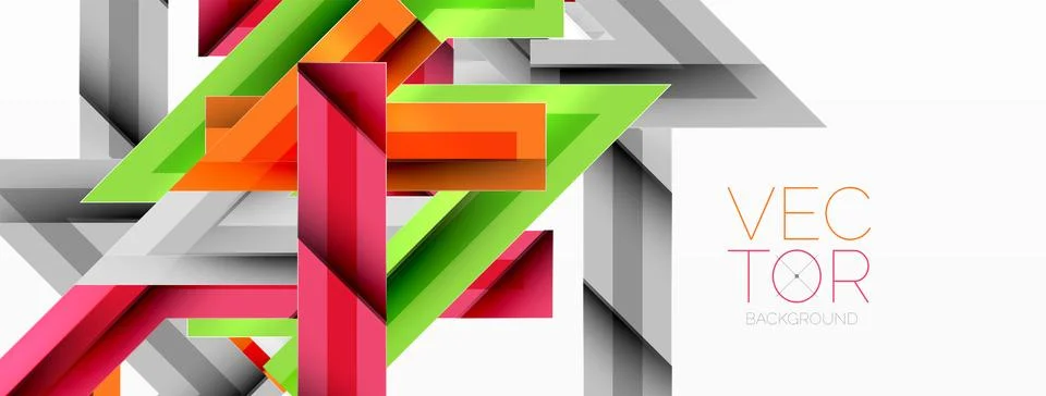 Line zig zag dynamic geometric abstract background. Colorful lines with shadow Stock Illustration