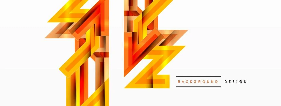 Line zig zag dynamic geometric abstract background. Colorful lines with shadow Stock Illustration