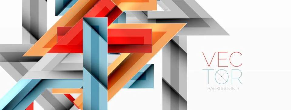 Line zig zag dynamic geometric abstract background. Colorful lines with shadow 스톡 일러스트