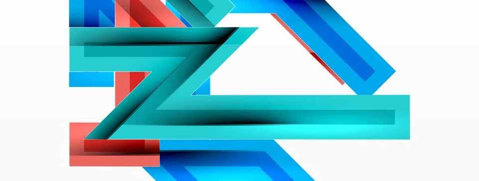 Line zig zag dynamic geometric abstract background. Colorful lines with shadow 스톡 일러스트