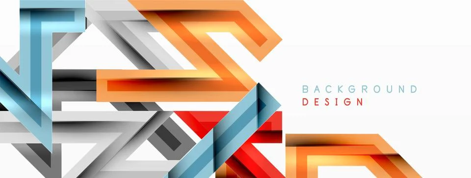Line zig zag dynamic geometric abstract background. Colorful lines with shadow Stock Illustration