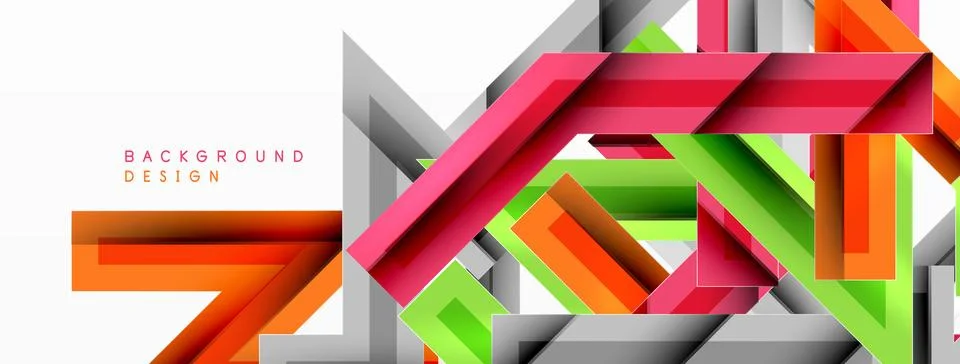 Line zig zag dynamic geometric abstract background. Colorful lines with shadow 스톡 일러스트