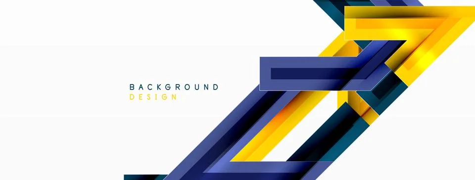 Line zig zag dynamic geometric abstract background. Colorful lines with shadow Stock Illustration