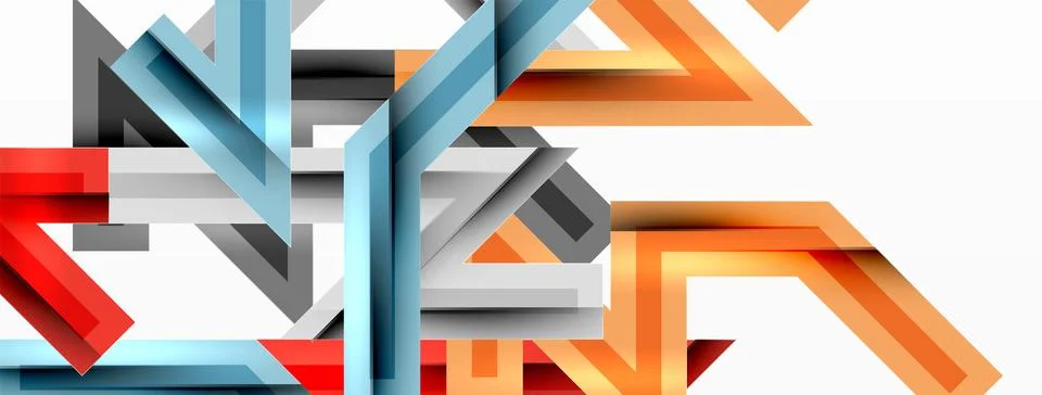 Line zig zag dynamic geometric abstract background. Colorful lines with shadow イラスト素材