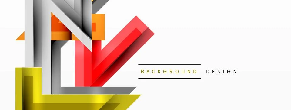 Line zig zag dynamic geometric abstract background. Colorful lines with shadow Illustrazione stock
