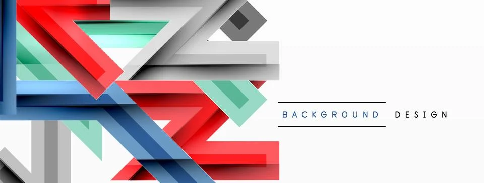 Line zig zag dynamic geometric abstract background. Colorful lines with shadow Stock Illustration