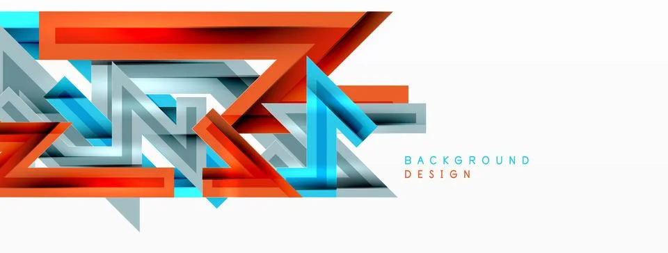 Line zig zag dynamic geometric abstract background. Colorful lines with shadow 스톡 일러스트