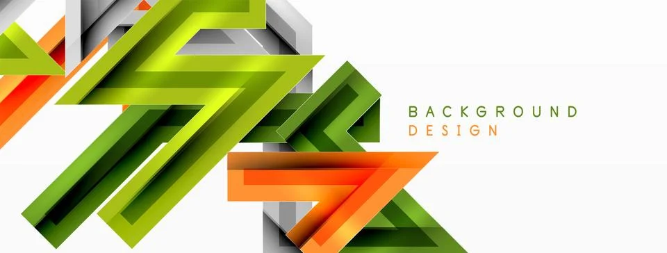 Line zig zag dynamic geometric abstract background. Colorful lines with shadow Stock Illustration