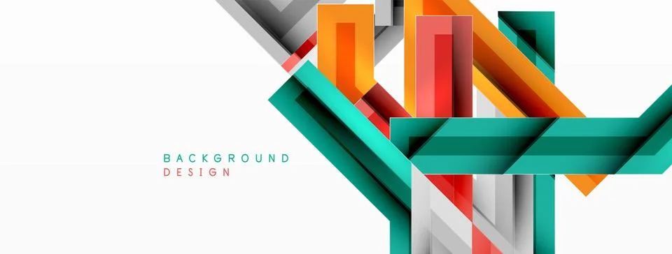 Line zig zag dynamic geometric abstract background. Colorful lines with shadow Stock Illustration