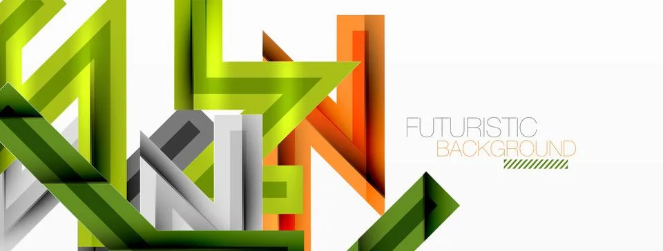 Line zig zag dynamic geometric abstract background. Colorful lines with shadow Illustrazione stock