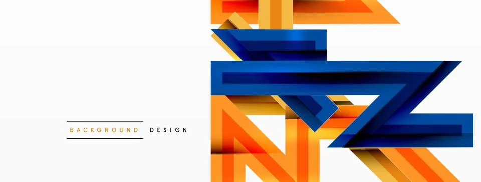 Line zig zag dynamic geometric abstract background. Colorful lines with shadow Stock Illustration