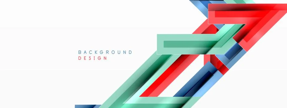 Line zig zag dynamic geometric abstract background. Colorful lines with shadow 스톡 일러스트