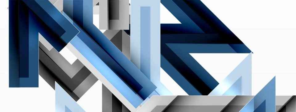 Line zig zag dynamic geometric abstract background. Colorful lines with shadow 스톡 일러스트