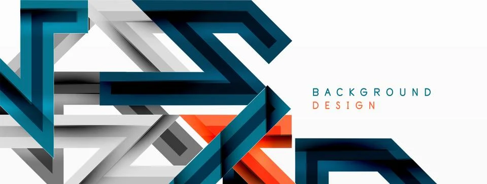 Line zig zag dynamic geometric abstract background. Colorful lines with shadow Stock Illustration