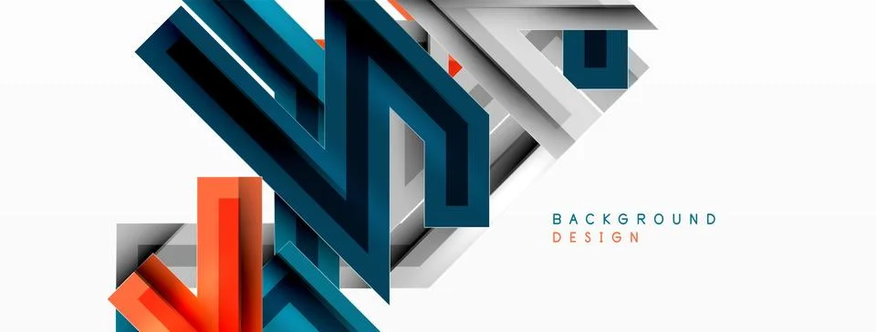 Line zig zag dynamic geometric abstract background. Colorful lines with shadow 스톡 일러스트