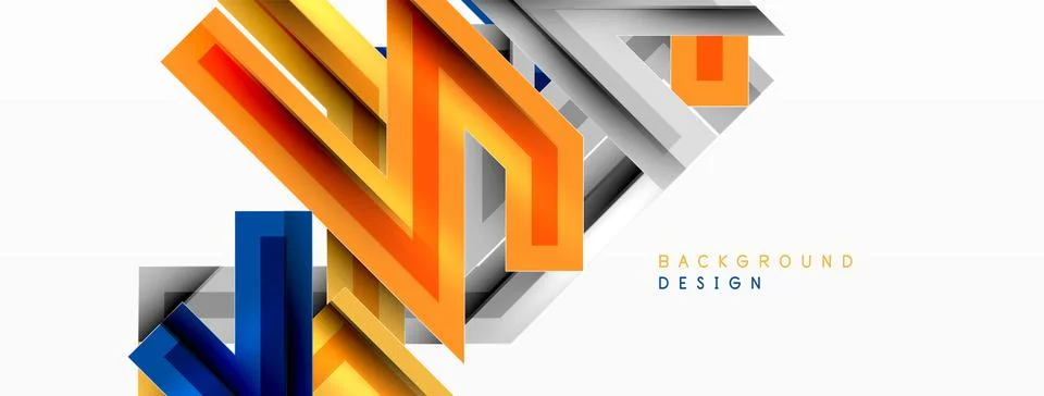 Line zig zag dynamic geometric abstract background. Colorful lines with shadow 스톡 일러스트