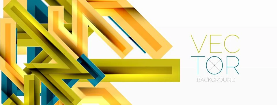 Line zig zag dynamic geometric abstract background. Colorful lines with shadow Stock Illustration