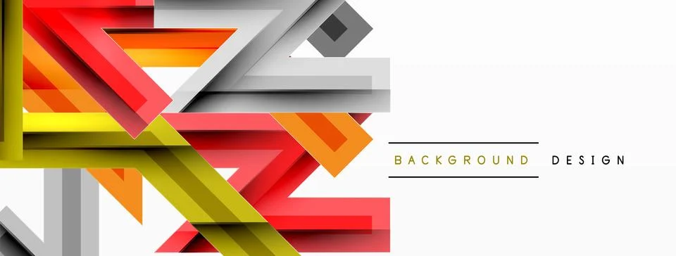 Line zig zag dynamic geometric abstract background. Colorful lines with shadow Illustrazione stock