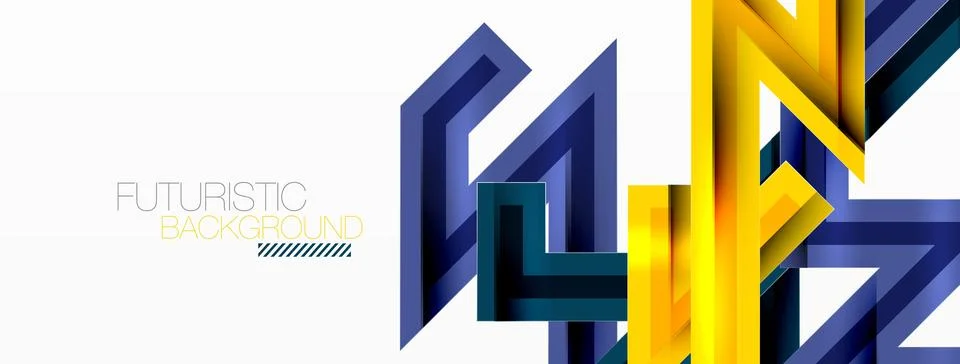 Line zig zag dynamic geometric abstract background. Colorful lines with shadow Stock Illustration