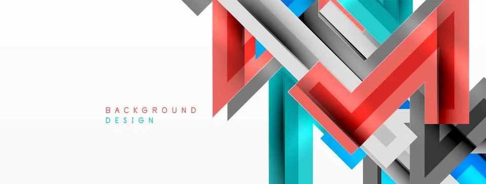 Line zig zag dynamic geometric abstract background. Colorful lines with shadow Stock Illustration