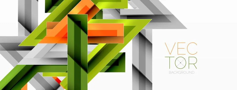 Line zig zag dynamic geometric abstract background. Colorful lines with shadow Stock Illustration