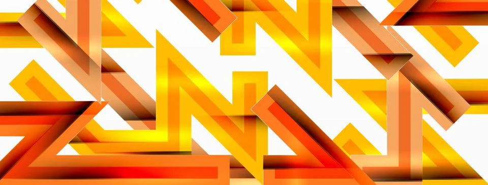 Line zig zag dynamic geometric abstract background. Colorful lines with shadow Stock Illustration
