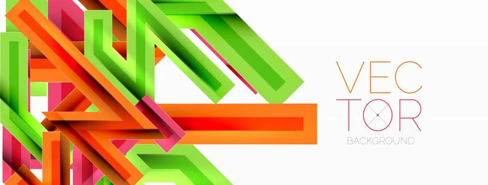 Line zig zag dynamic geometric abstract background. Colorful lines with shadow Stock Illustration