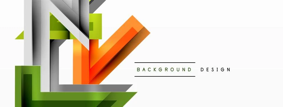 Line zig zag dynamic geometric abstract background. Colorful lines with shadow Stock Illustration