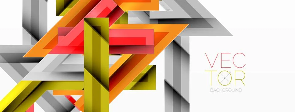 Line zig zag dynamic geometric abstract background. Colorful lines with shadow Stock Illustration
