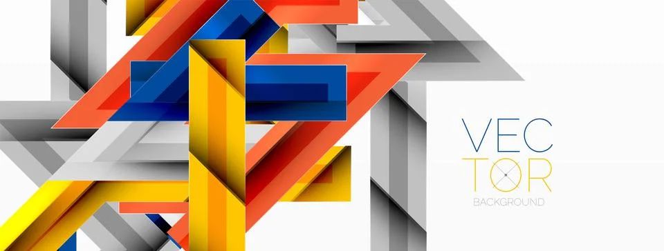 Line zig zag dynamic geometric abstract background. Colorful lines with shadow Stock Illustration