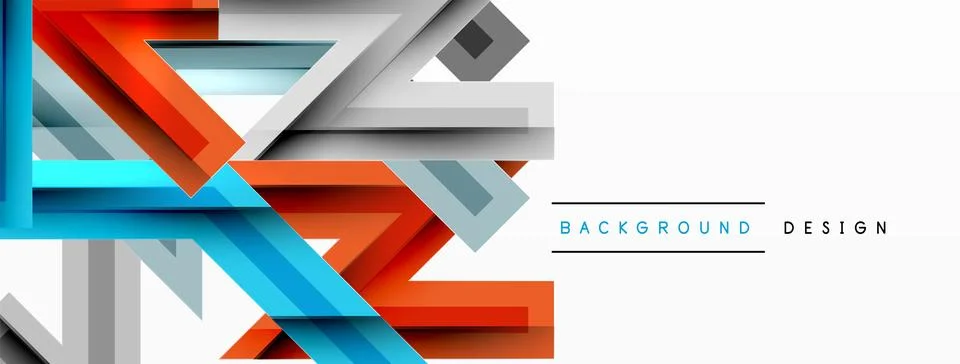 Line zig zag dynamic geometric abstract background. Colorful lines with shadow Stock Illustration