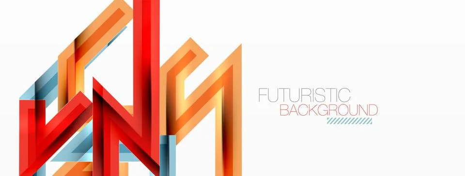 Line zig zag dynamic geometric abstract background. Colorful lines with shadow 스톡 일러스트