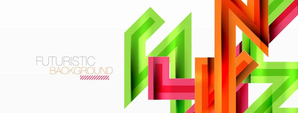 Line zig zag dynamic geometric abstract background. Colorful lines with shadow 스톡 일러스트