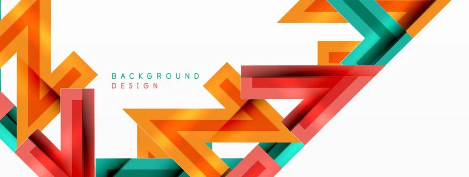 Line zig zag dynamic geometric abstract background. Colorful lines with shadow Illustrazione stock