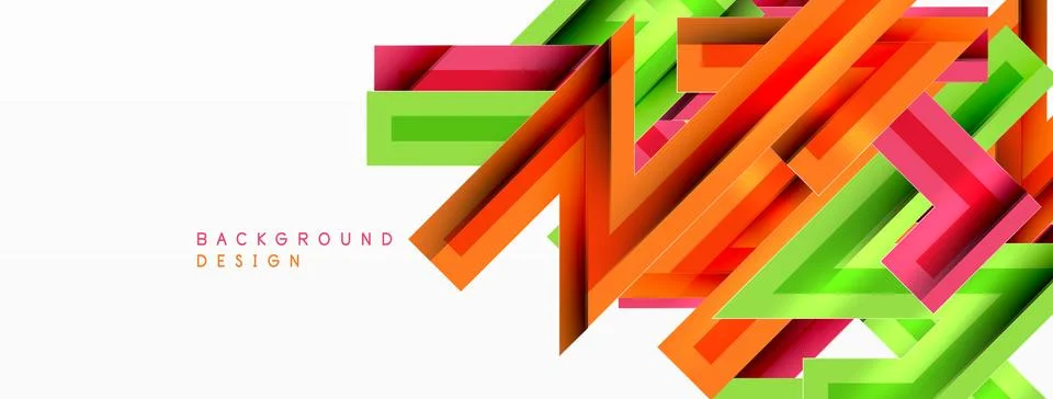 Line zig zag dynamic geometric abstract background. Colorful lines with shadow イラスト素材