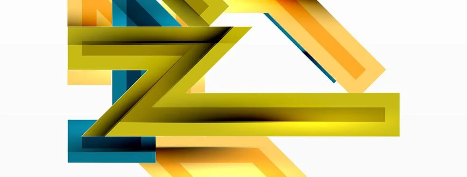 Line zig zag dynamic geometric abstract background. Colorful lines with shadow Stock Illustration