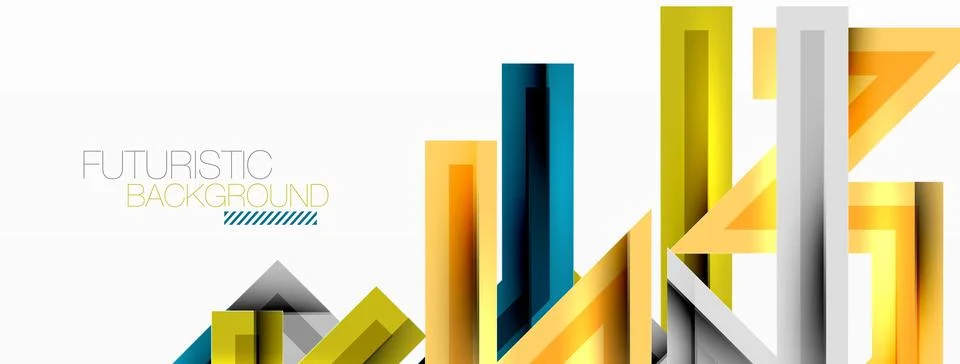 Line zig zag dynamic geometric abstract background. Colorful lines with shadow Stock Illustration