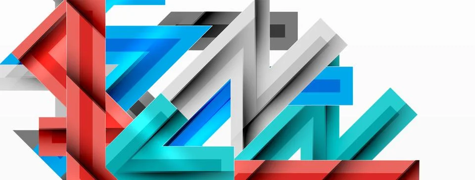 Line zig zag dynamic geometric abstract background. Colorful lines with shadow Stock Illustration