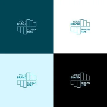 Line zigzag logo template Illustrazione stock